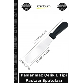 Özel Üretim Profesyonel Mutfak Ekipmanı Ergonomik Saplı Paslanmaz Çelik L Tipi Pastacı Spatulası
