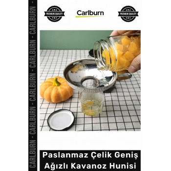 #Huni Profesyonel Reçel Sos Konserve Dolum Aparatı Paslanmaz Çelik Geniş Ağızlı Kavanoz Hunisi
