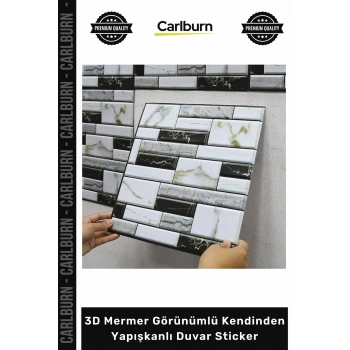 Özel Üretim 30x30 Mutfak Banyo Panel Tuğla 3D Mermer Görünümlü Kendinden Yapışkanlı Duvar Sticker