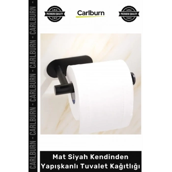 Özel Üretim Paslanmaz Çelik Delmesiz Banyo Rulo Tutucu Askısı Mat Siyah Kendinden Yapışkanlı Tuvalet Kağıtlığı