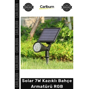 Özel Üretim Dış Mekan Güneş Enerjili LED Peyzaj Aydınlatma Şık Solar 7W Kazıklı Bahçe Armatürü RGB