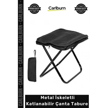 #Tabure Portatif Hafif Kamp Piknik Balıkçı Dayanıklı Metal İskeletli Katlanabilir Çanta Tabure