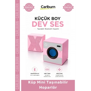 #Hoparlör Bluetooth 50 USB C Hızlı Şarj Kablosuz Güçlü Bass Kompakt Küp Mini Taşınabilir Hoparlör