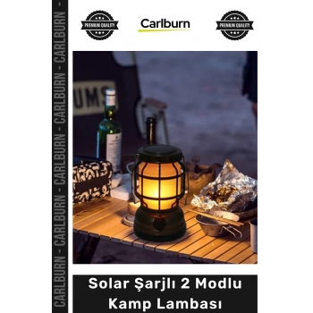 #KampLambası Retro Gaz Lambası Tasarım Şarjlı Dış Mekan Solar Şarjlı 2 Modlu Dekoratif Kamp Lambası