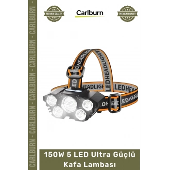 #KafaLambası Şarjlı Kamp Avcılık Dağcılık Outdoor Yüksek Lümen 150W 5 LED Ultra Güçlü Kafa Lambası
