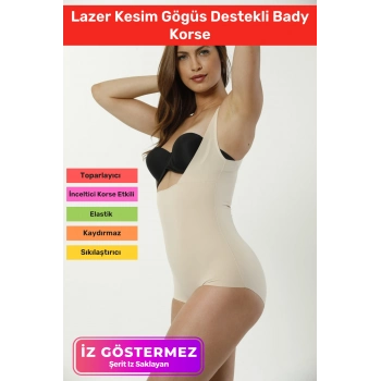 #Korse 2 Beden Küçülten İz Göstermeyen Kaymaz Toparlayıcı Kadın Lazer Kesim Gögüs Destekli Bady Korse