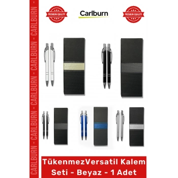 #VersatilKalem Logo Baskılı Promosyon Şık Hediye Tükenmez Versatil Kalem Seti Beyaz 1 Adet