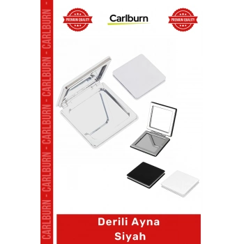 #Ayna Handmade El İşçiliği Lüks Modern Cep Çanta Boyu Makyaj Aksesuarı Şık Çerçeveli Derili Ayna Siyah