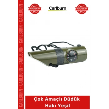#Düdük Kamp Outdoor Doğa Sporları Acil Durum Sinyal Aparatı Pusula Dayanıklı Şık Çok Amaçlı Düdük Haki