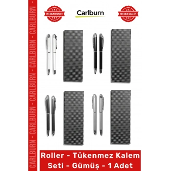 #RollerKalem Lüks Metal Ofis Hediyelik Şık Tasarım Kırtasiye Roller Tükenmez Kalem Seti Gümüş 1 Adet