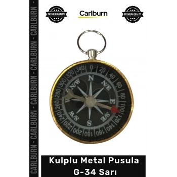 #Pusula Paslanmaz Çelik Dayanıklı Su Geçirmez Hassas Kamp Pusula Kulplu Metal Pusula G34 Sarı
