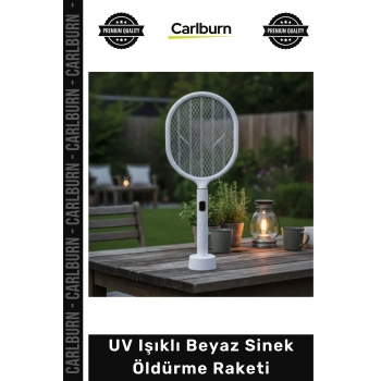 #SinekRaketi Garantili Etkili USB Şarjlı Standlı Şarj Göstergeli UV Işıklı Beyaz Sinek Öldürme Raketi