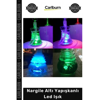 #Nargile Renkli 3 Modlu Atmosferik Dekoratif Nargile Aksesuar Nargile Altı Yapışkanlı Led Işık