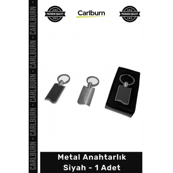 #Anahtarlık Şık Tasarım Dayanıklı Paslanmaz Çelik Lazer Baskı Kaliteli Lüks Metal Anahtarlık Siyah - 1 Adet