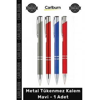 #Kalem Lüks Kurumsal Promosyon Logolu Hediyelik Ofis Şık Kaliteli Metal Tükenmez Kalem Mavi - 1 Adet
