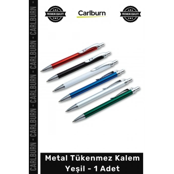 #TükenmezKalem Şık Tasarım Promosyon Lüks Kaliteli Dayanıklı Metal Tükenmez Kalem Yeşil 1 Adet