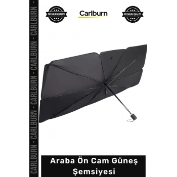#OtoGüneşlik Isı Geçirmez 140x80cm 10 Telli Titanyum Gümüş Kaplama Çelik Araba Ön Cam Güneş Şemsiyesi