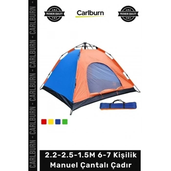 #Çadır Su Geçirmez Geniş Konforlu Kaliteli Lüks Aile Tipi 2.2-2.5-1.5M 6-7 Kişilik Manuel Çantalı Çadır