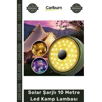 #KampLambası Dış Mekan Su Geçirmez Güneş Enerjili Taşınabilir Aydınlatma Solar Şarjlı 10 Metre Led Kamp Lambası