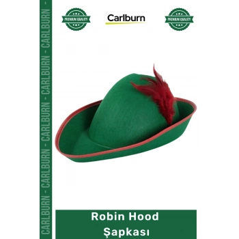 #Şapka Parti Kostüm Aksesuarı Yeşil Keçe Kumaş Karnaval Eğlence Hediyelik Robin Hood Şapkası