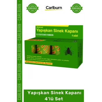 #SinekKapanı Etkili Çift Taraflı Zehirsiz Güçlü Pratik Rulo Şerit Takım Yapışkan Sinek Kapanı 4lü Set