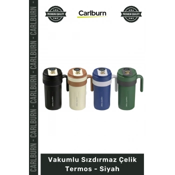 #Termos Paslanmaz Çift Katmanlı Vakumlu Sızdırmaz Isı Muhafazalı Dayanıklı Çelik Termos Siyah