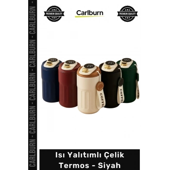 #Termos Piknik Kamp Plaj Paslanmaz Isı Yalıtımlı Sızdırmaz Dayanıklı Şık Modern Taşınabilir Çelik Termos Siyah