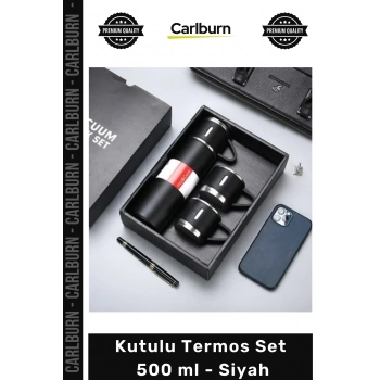 #Termos 304 Paslanmaz Çelik Isı Yalıtımlı Kaydırmaz Taban Modern Hediye Kutulu Termos Set 500 ml