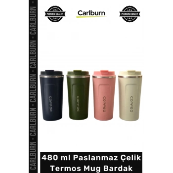 #Mug Sızdırmaz Kilitli Kapaklı Vakumlu Isı Yalıtımlı 480 ml Paslanmaz Çelik Termos Mug Bardak