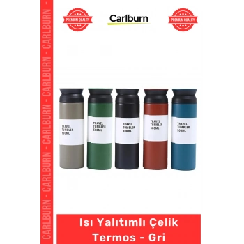 #Termos Paslanmaz Isı Yalıtımlı Vakumlu Sızdırmayan Dayanıklı Çift Katmanlı Çelik Termos Gri