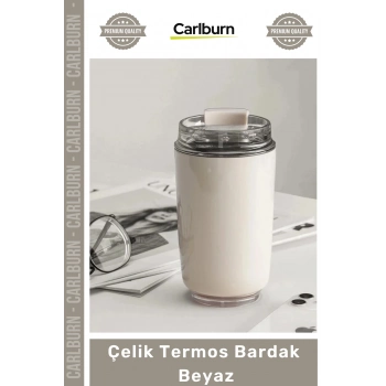 #Termos Sızdırmaz Isı Yalıtımlı Paslanmaz Vakumlu Dayanıklı Kaliteli Çelik Termos Bardak Beyaz