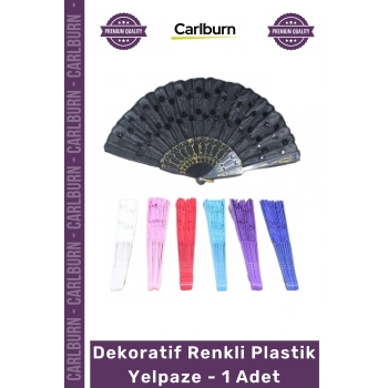 #Yelpaze Zarif Tasarım Hafif Katlanabilir Taşınabilir Estetik Dekoratif Renkli Plastik Yelpaze - 1 Adet