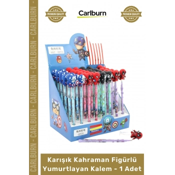 #Kırtasiye Eğlenceli Okul Ofis Kırtasiye Çocuk Karışık Kahraman Figürlü Yumurtlayan Kalem 1 Adet