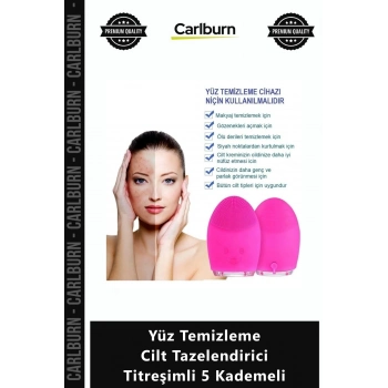 Özel Üretim Silikon Şarjlı Masaj Fırçası Bakım Yüz Temizleme Cilt Tazelendiren Titreşimli 5 Kademeli