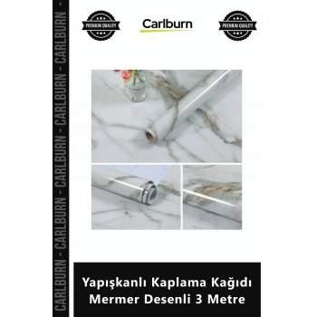 #Mermer Su Geçirmez Isıya Dayanıklı Folyo Yapışkanlı Kaplama Kağıdı Mermer Desenli 3 Metre