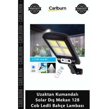 Özel Üretim Sensörlü Su Geçirmez Uzaktan Kumandalı Solar Dış Mekan 128 Cob Ledli Bahçe Lambası