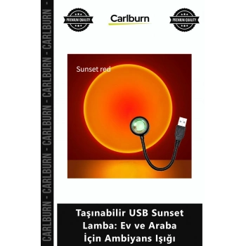 Özel Üretim Projektör LED Atmosfer Taşınabilir USB Sunset Lamba Ev Araba İçin Ambiyans Işığı