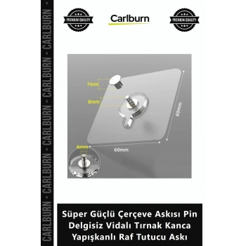 #Askı Süper Güçlü Çerçeve Askısı Pin Delgisiz Vidalı Tırnak Kanca Yapışkanlı Raf Tutucu Askı