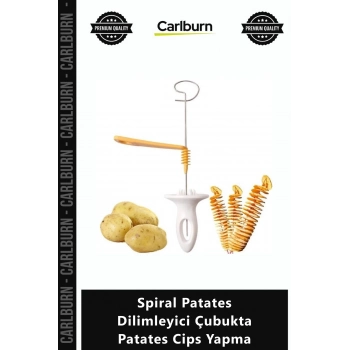 Özel Üretim Paslanmaz Manuel Mutfak Aleti Pratik Spiral Patates Dilimleyici Çubukta Patates Cips Yap