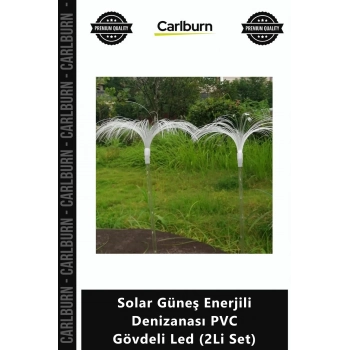 Özel Üretim Renkli IP65 Su Geçirmez Bahçe Solar Güneş Enerjili Denizanası PVC Gövdeli Led 2Li Set