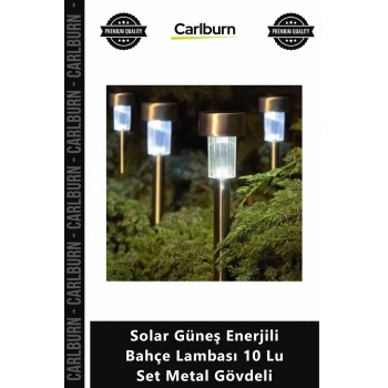Özel Üretim Dış Mekan Dekoratif Lamba Solar Güneş Enerjili Bahçe Lambası 10 Lu Set Metal Gövdeli