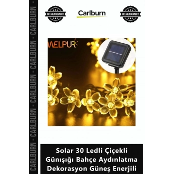 Özel Üretim Şık Peyzaj Solar 30 Ledli Çiçekli Günışığı Bahçe Aydınlatma Dekorasyon Güneş Enerjili