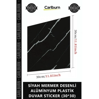 #Sticker 3D Panel Isıya Dayanıklı Mutfak SİYAH MERMER DESENLİ ALÜMİNYUM PLASTİK DUVAR STİCKER