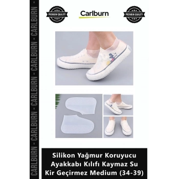 Özel Üretim Esnek Şık Silikon Yağmur Koruyucu Ayakkabı Kılıfı Kaymaz Su Kir Geçirmez Medium 3439