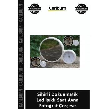 Özel Üretim Hediye Dekoratif Masa USB Sihirli Dokunmatik Led Işıklı Saat Ayna Fotoğraf Çerçeve