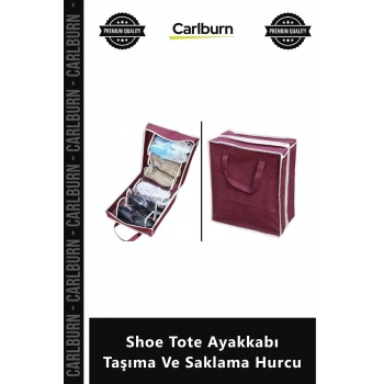 Özel Üretim Portatif Bez Organizer Katlanabilir Fermuarlı Shoe Tote Ayakkabı Taşıma Saklama Hurcu