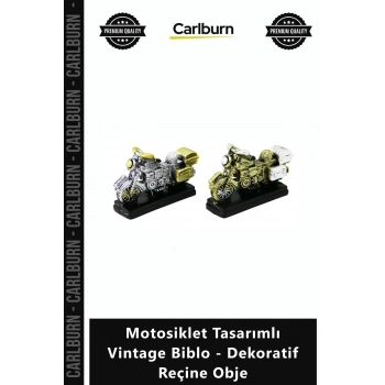 Özel Üretim Nostaljik Retro Ofis Masaüstü Motosiklet Tasarımlı Vintage Biblo Dekoratif Reçine Obje