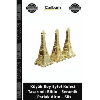 Özel Üretim Gold Hediye Modern Küçük Boy Eyfel Kulesi Tasarımlı Biblo Seramik Parlak Altın Süs