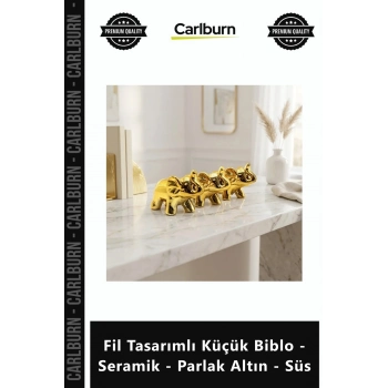 Özel Üretim Modern Gold Dekoratif Şık Obje Fil Tasarımlı Küçük Biblo Seramik Parlak Altın Süs