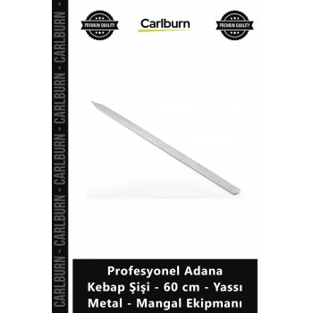 Özel Üretim Dayanıklı Kalın Profesyonel Adana Kebap Şişi 60 cm Yassı Metal Mangal Ekipmanı
